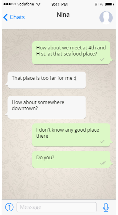 A picture of a messages on whats app